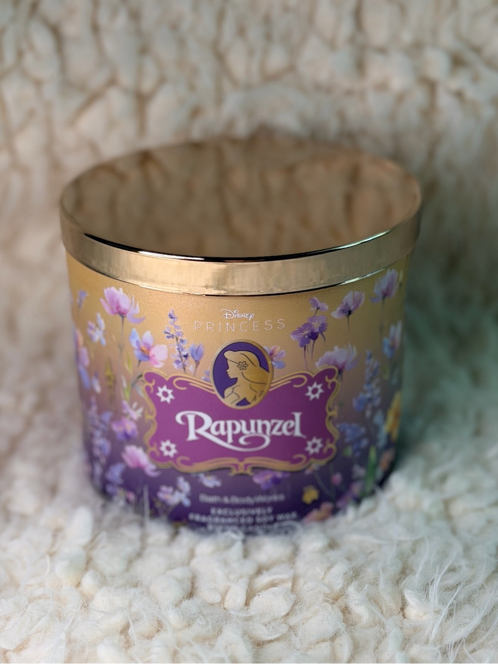 NWT Bath & Body Works Disney Princess Rapunzel 3-Wick Candle Limited Edition